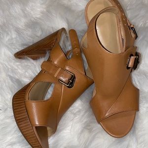 Nine West Brown Leather sling back sandals NWOT